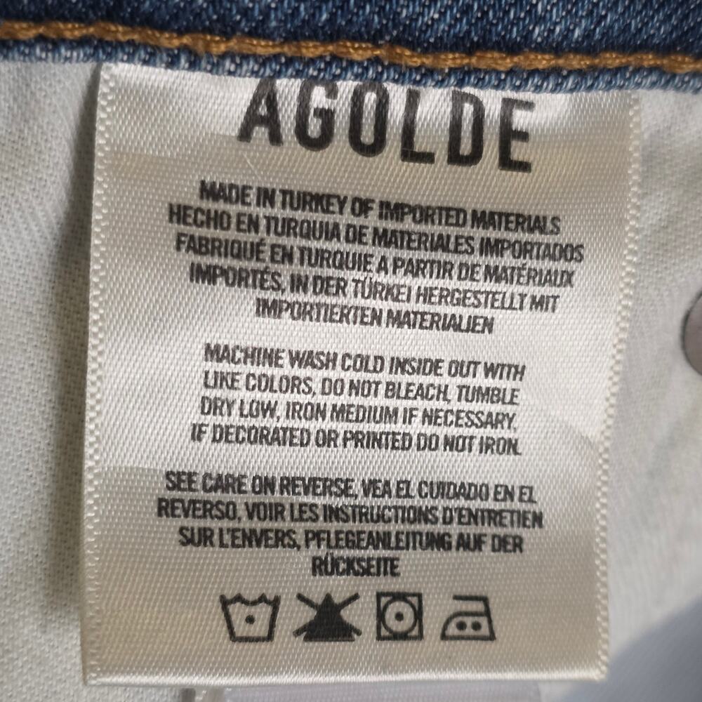 AGOLDE Riley High Rise Straight Crop Jeans Sz 29 (Fits 32" Waist) Transfer Wash - Picture 5 of 8